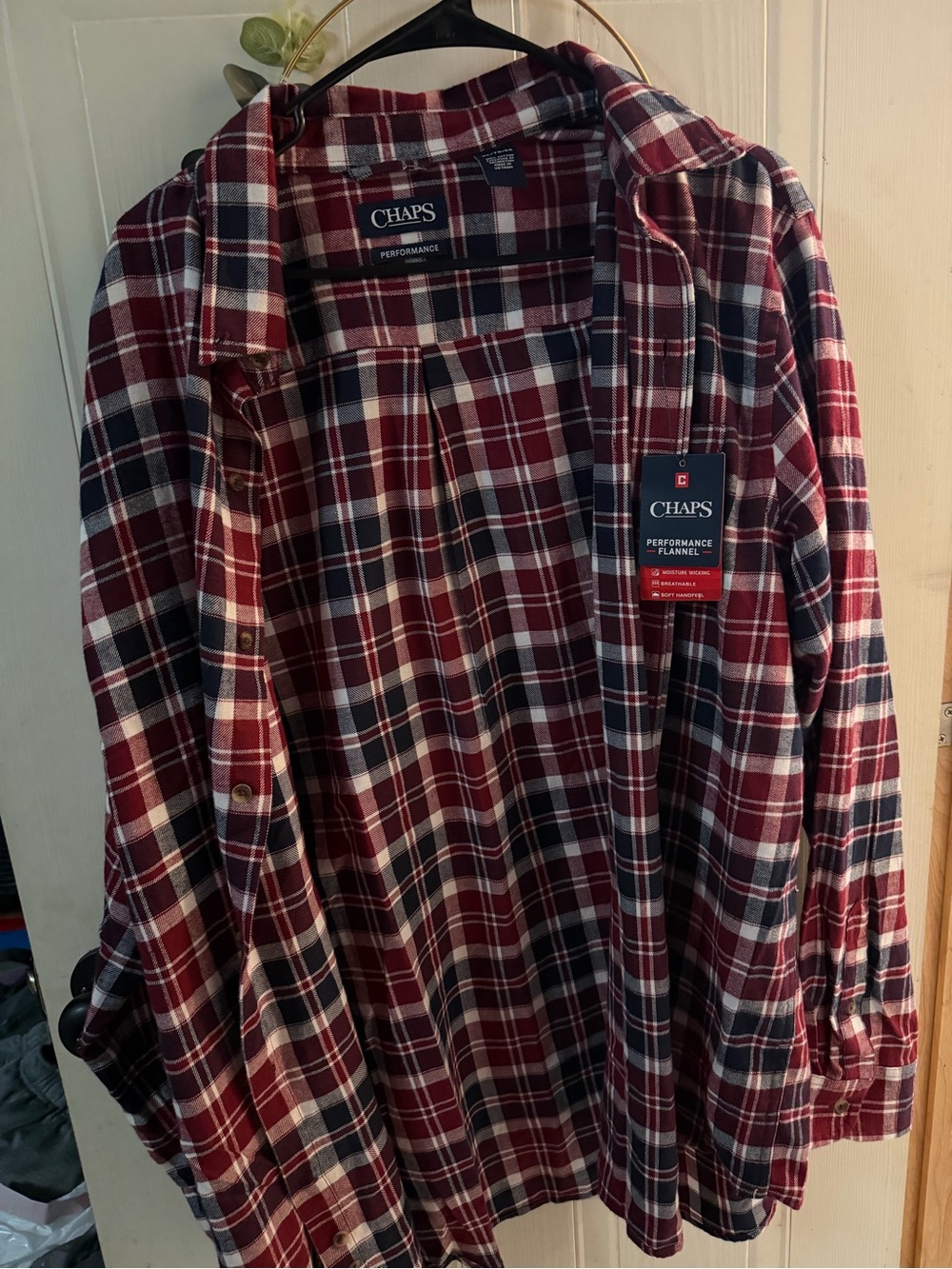 Chaps Men's Red and Black Plaid Button-Down Shirt